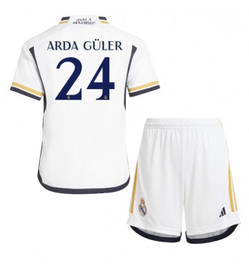 Real Madrid Arda Guler #24 Hjemmebanesæt Børn 2023-24 Kort ærmer (+ korte bukser)